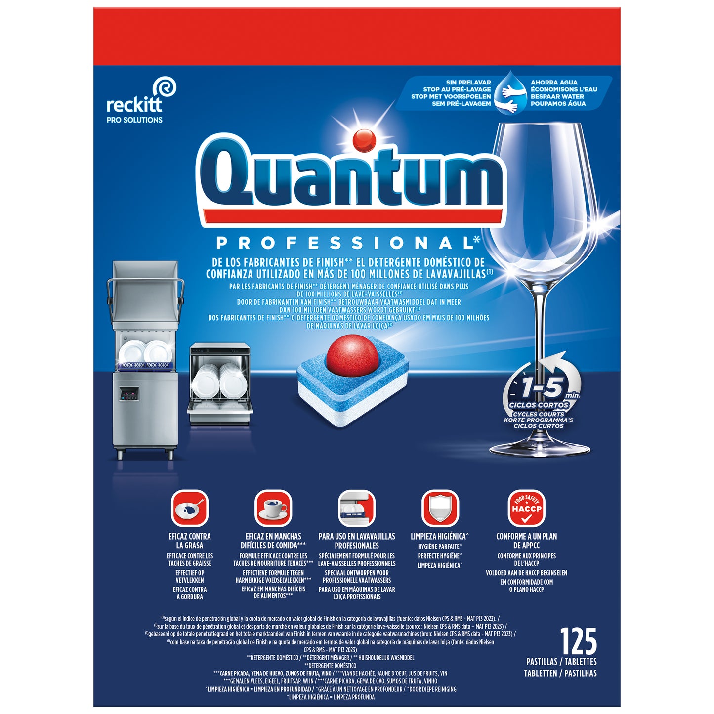 Quantum Professional - Pastiglie per lavastoviglie Quantum Pro All-in-one 125 pezzi