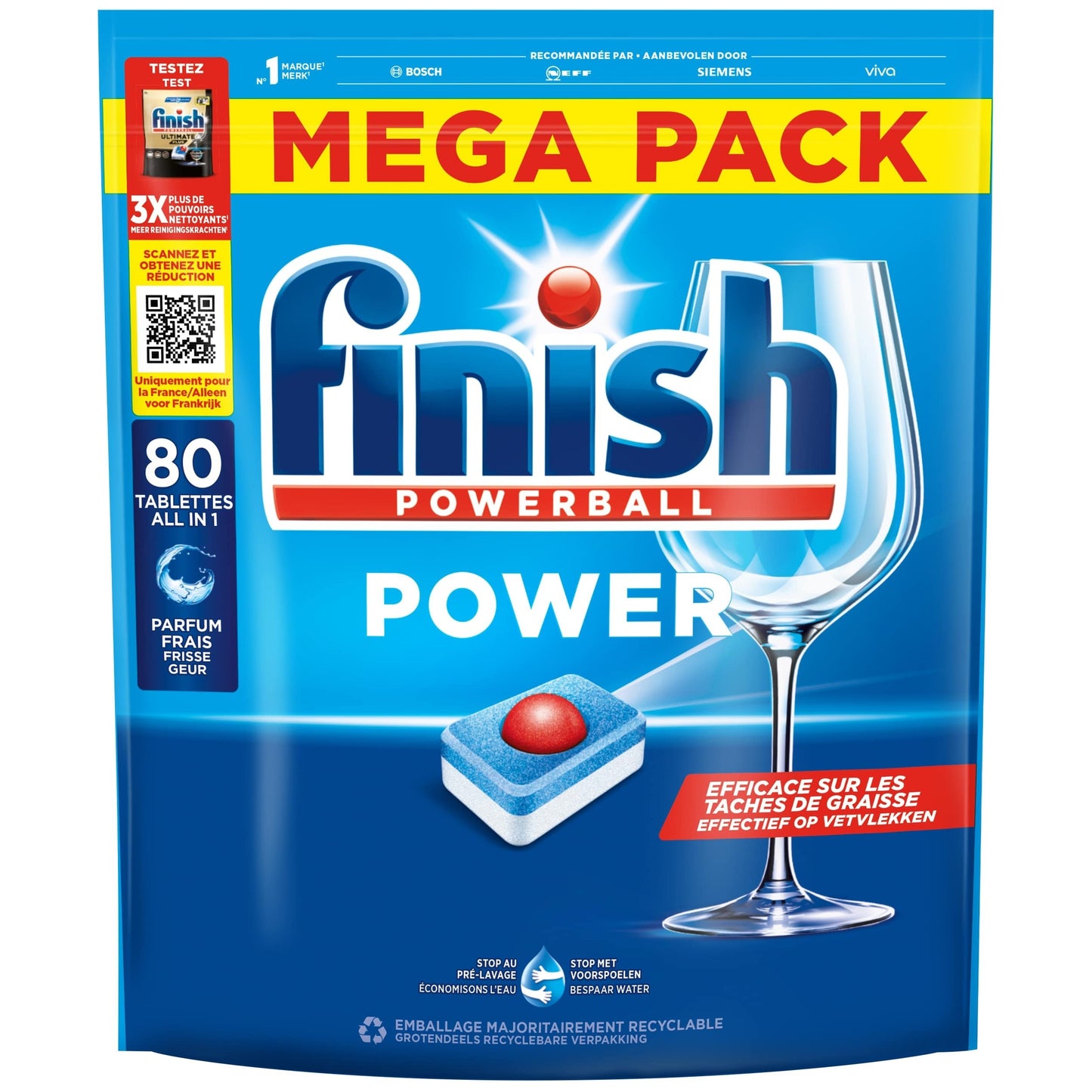 Finish - Vaatwastabbletten All-in-one Power Regular 80 stuks