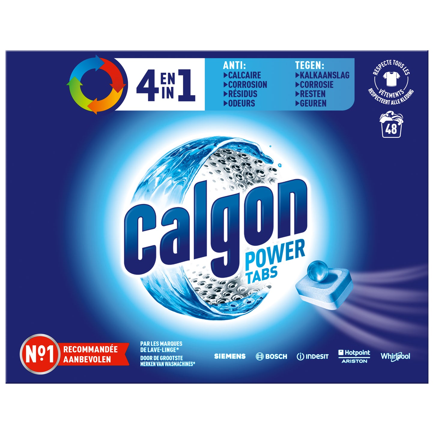Calgon - Pastilles nettoyantes pour lave-linge 4en1 48 pastilles