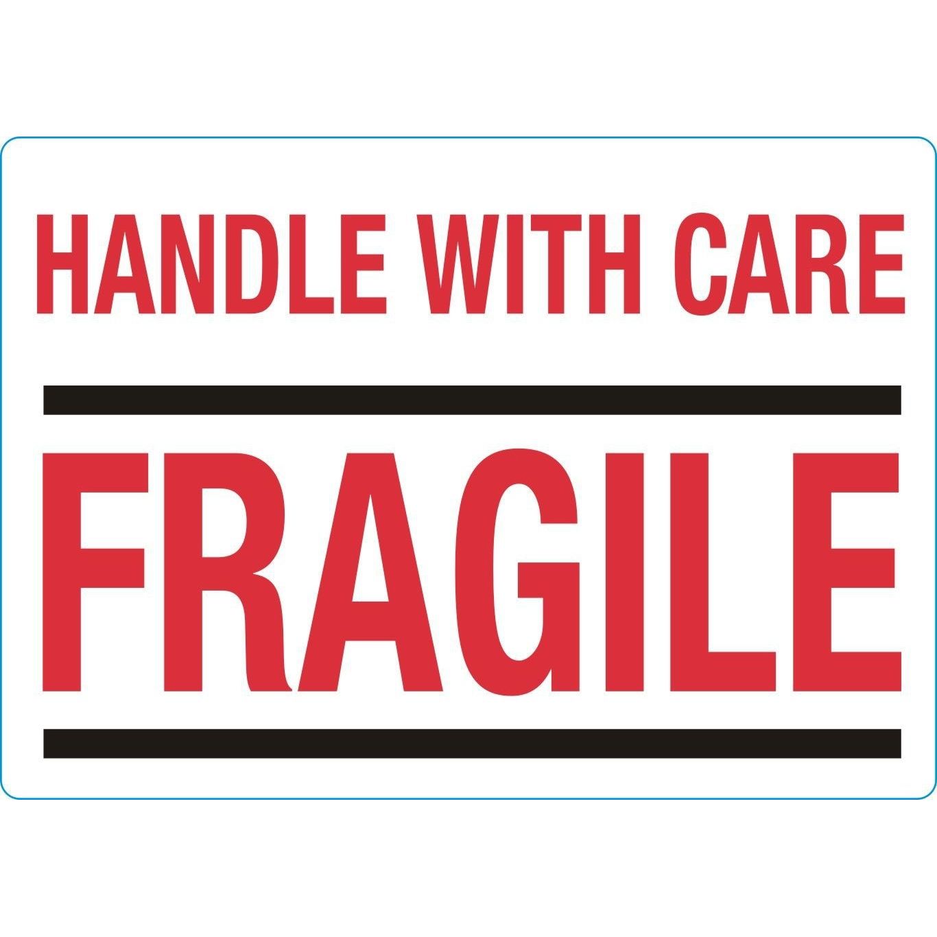 IEZZY - Waarschuwingsetiket handle with care 500 stuks