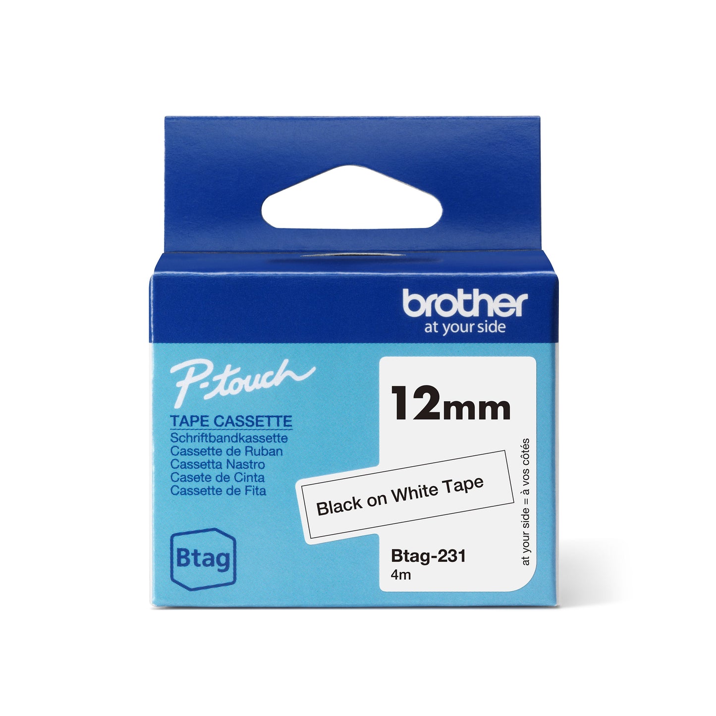 Brother - Labele ptouch btag231 12mm wit | 6 stuks