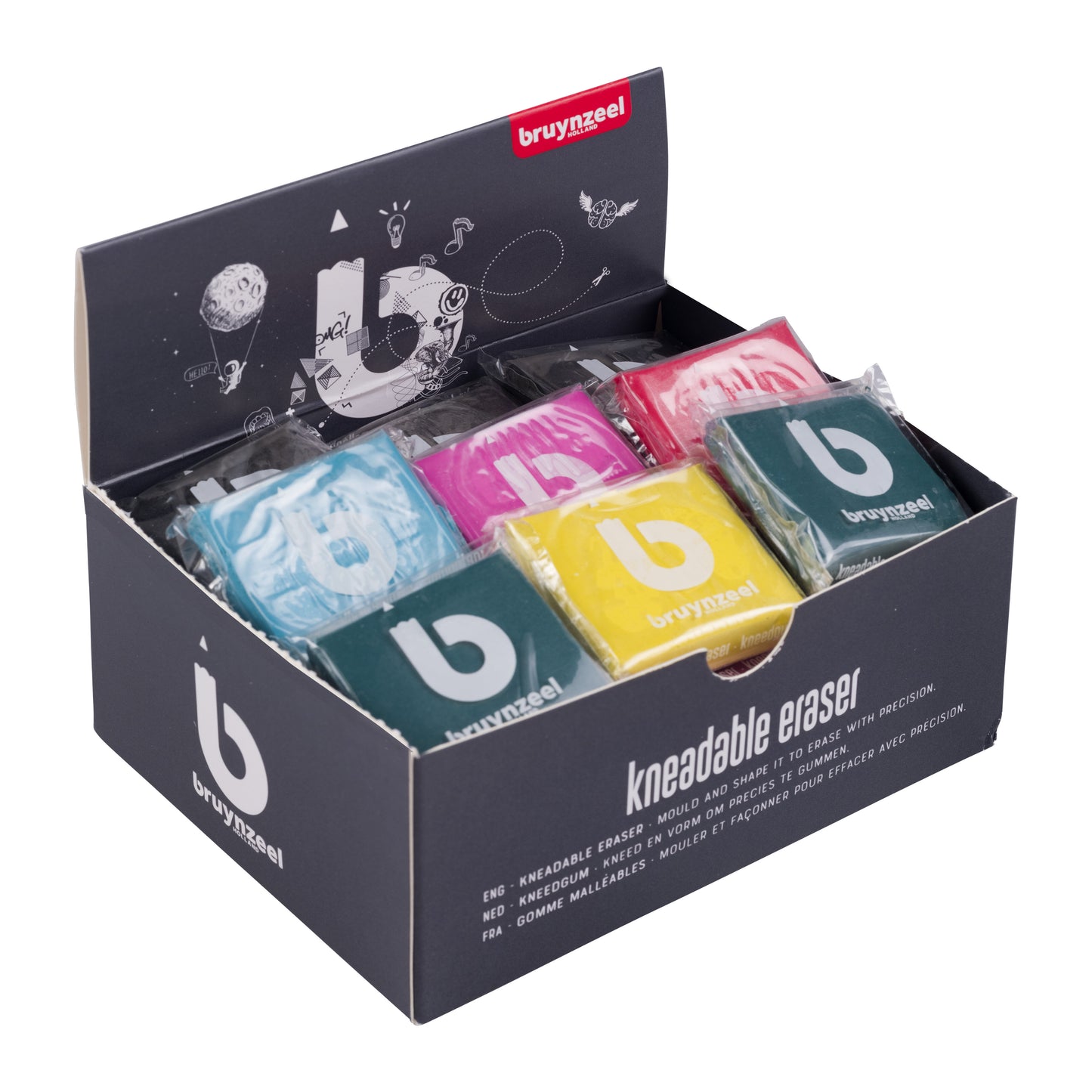 Bruynzeel - Kneedgum Teens display à 36 stuks assorti | 36 stuks