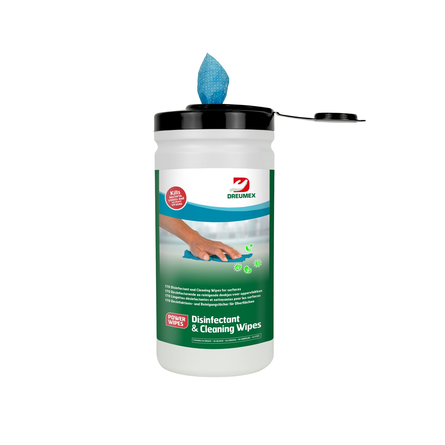 Dreumex - Disinfection wipes can 170 pieces blue | 6 pieces