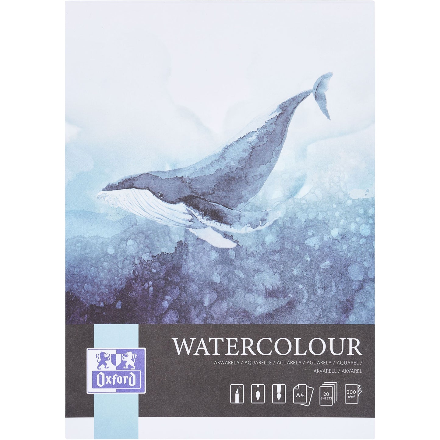 Oxford - Bloc aquarelle a4 20v 300gr collé | 15 pièces