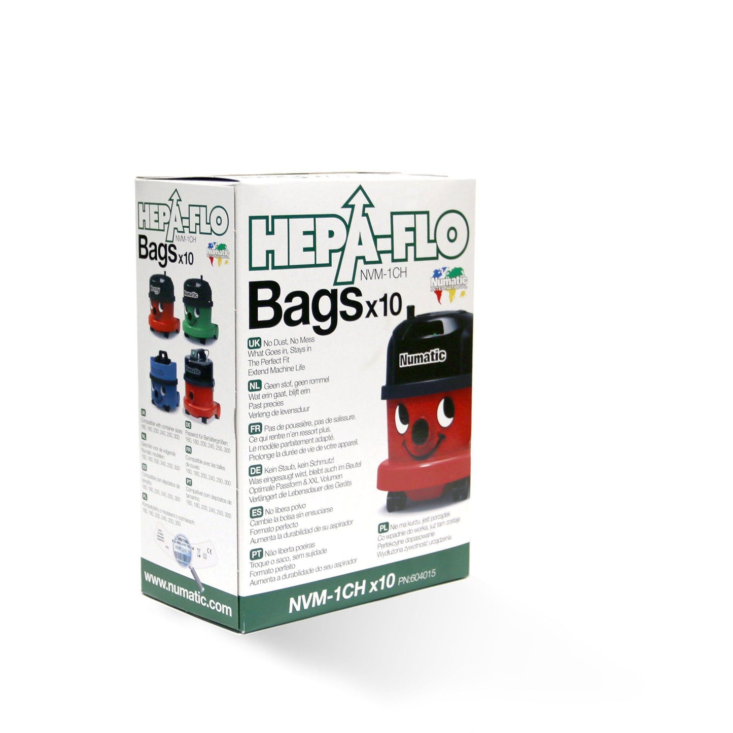 Numatic - Bolsa aspiradora hepa flo nvm-1ch micro 10s | 8 piezas