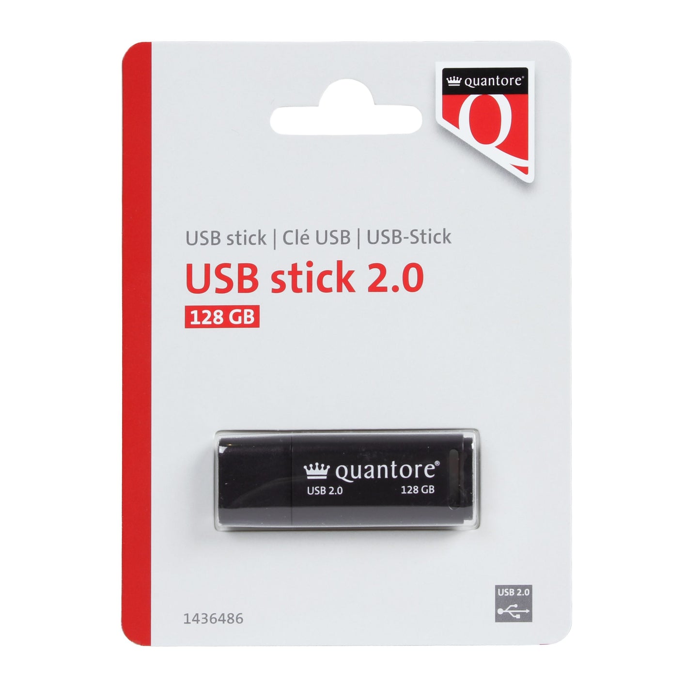 Quantore - USB-stick 128GB 2.0 zwart