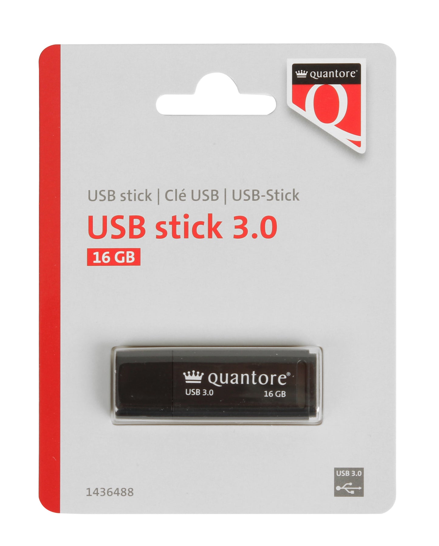 Quantore - Chiavetta USB 16GB 3.0 nera
