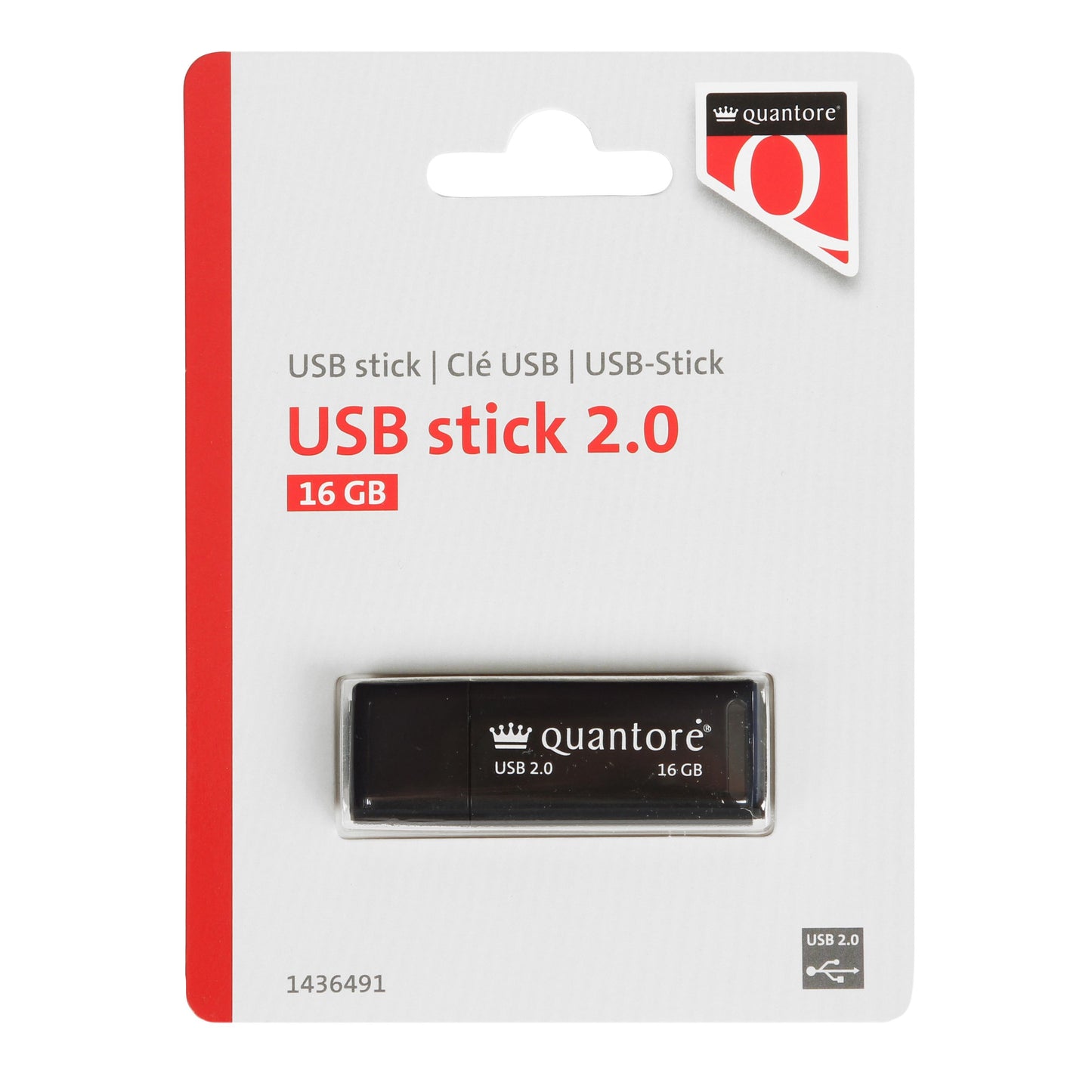 Quantore - USB stick 16GB 2.0 black | 400 pieces