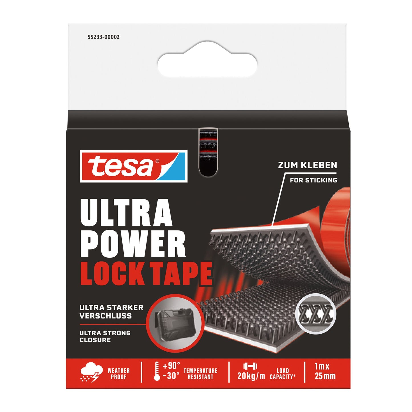 Tesa - Klittenband Ultra Power Lock e 100cmx25mm zwart | 6 stuks