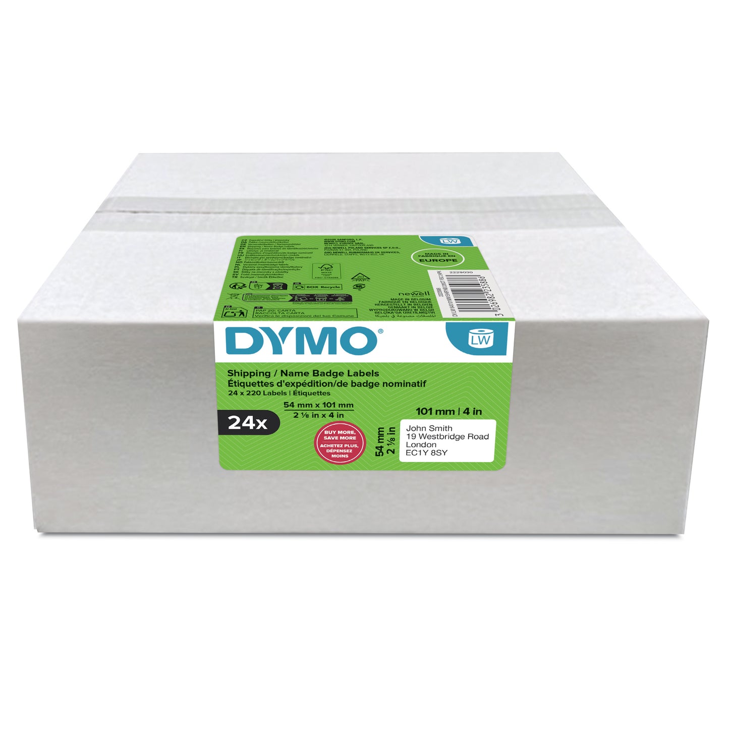 Dymo - Etiket labelwriter naamkaart 54x101 24st wit
