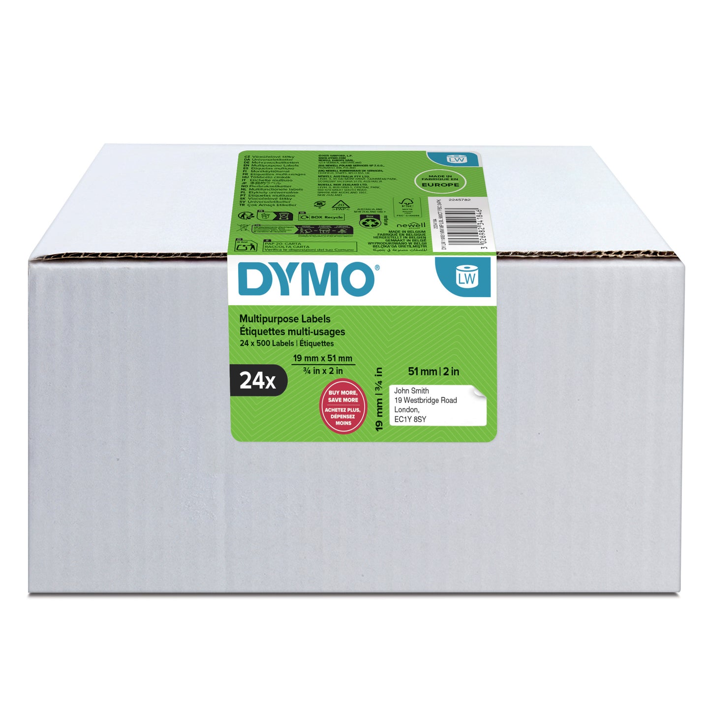 Dymo - Etiket labelwriter multifunctioneel 19x51 24s