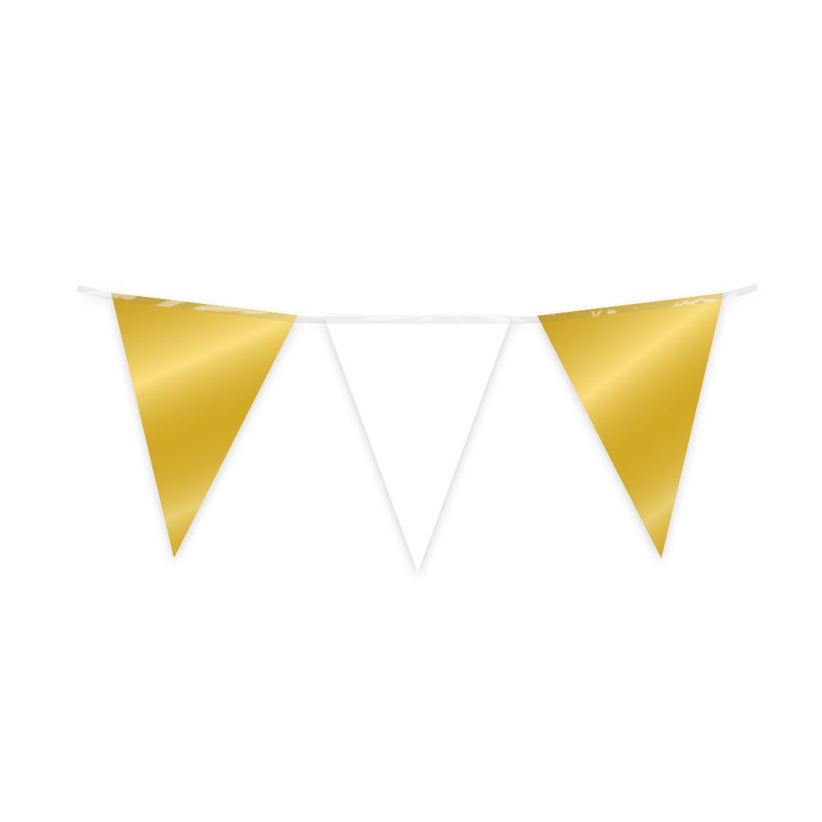 Bruna office - Bandera de fiesta metalizada dorada y blanca