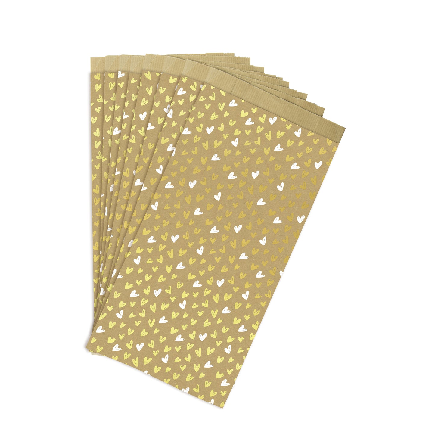 Clairefontaine - Bolsa regalo 16x30x5 corazones kraft 50 piezas