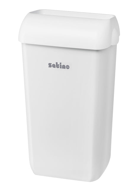 Satino - Afvalbak open inworp 23 liter wit 332580