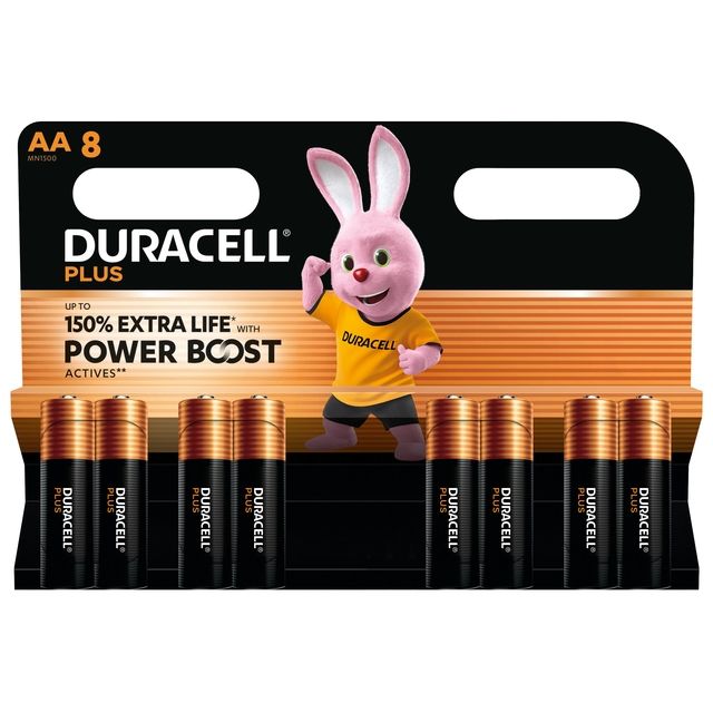 Duracell - Batería más aumento de potencia 8x AA