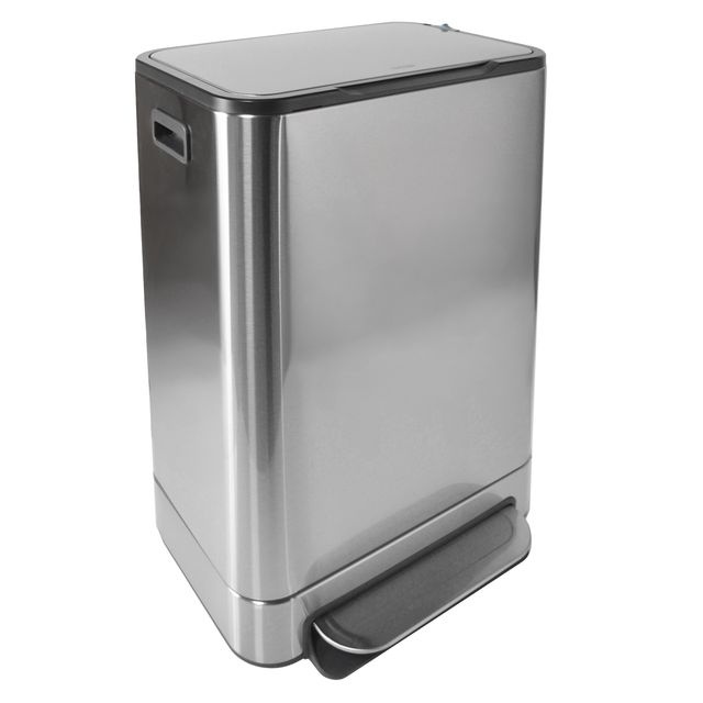 Desq - Pattumiera a pedale 40 litri in acciaio inox argento