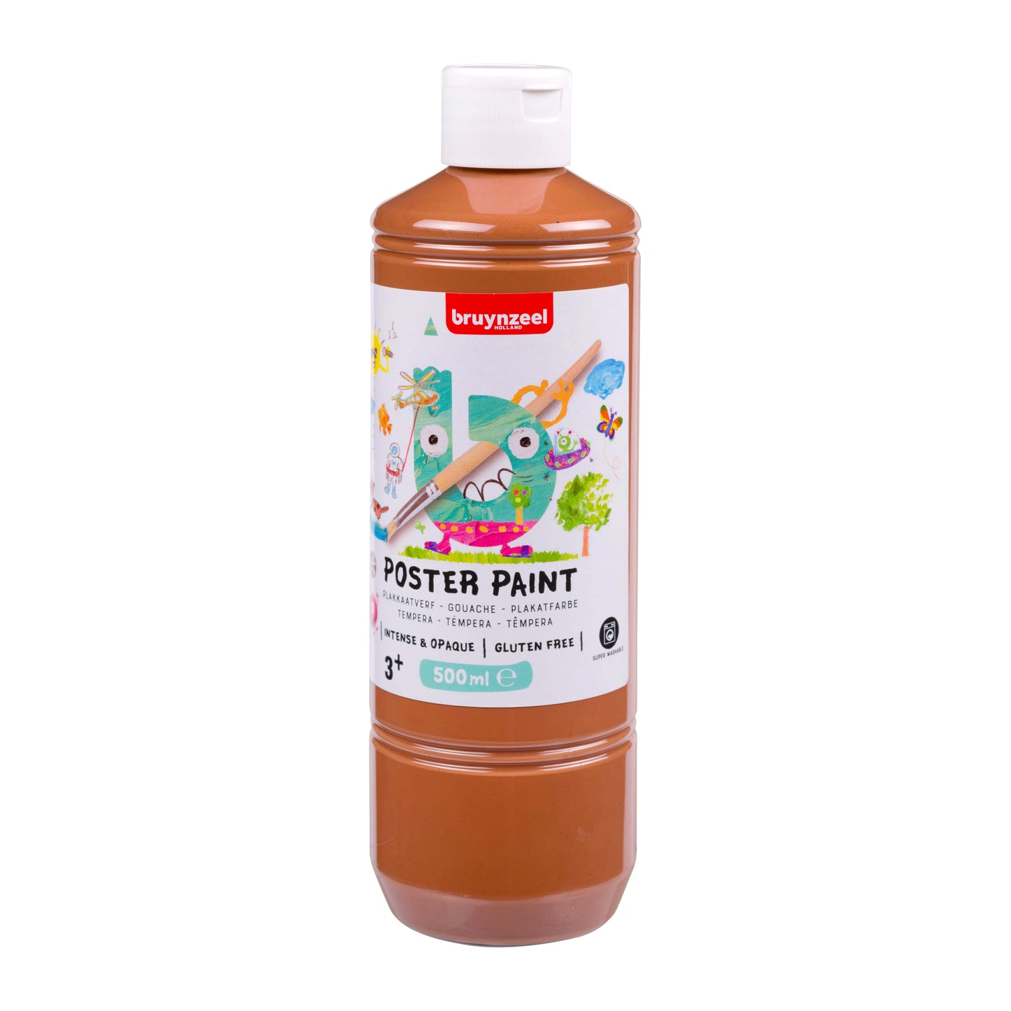 Bruynzeel - Bottiglia di pittura per poster da 500 ml marrone chiaro