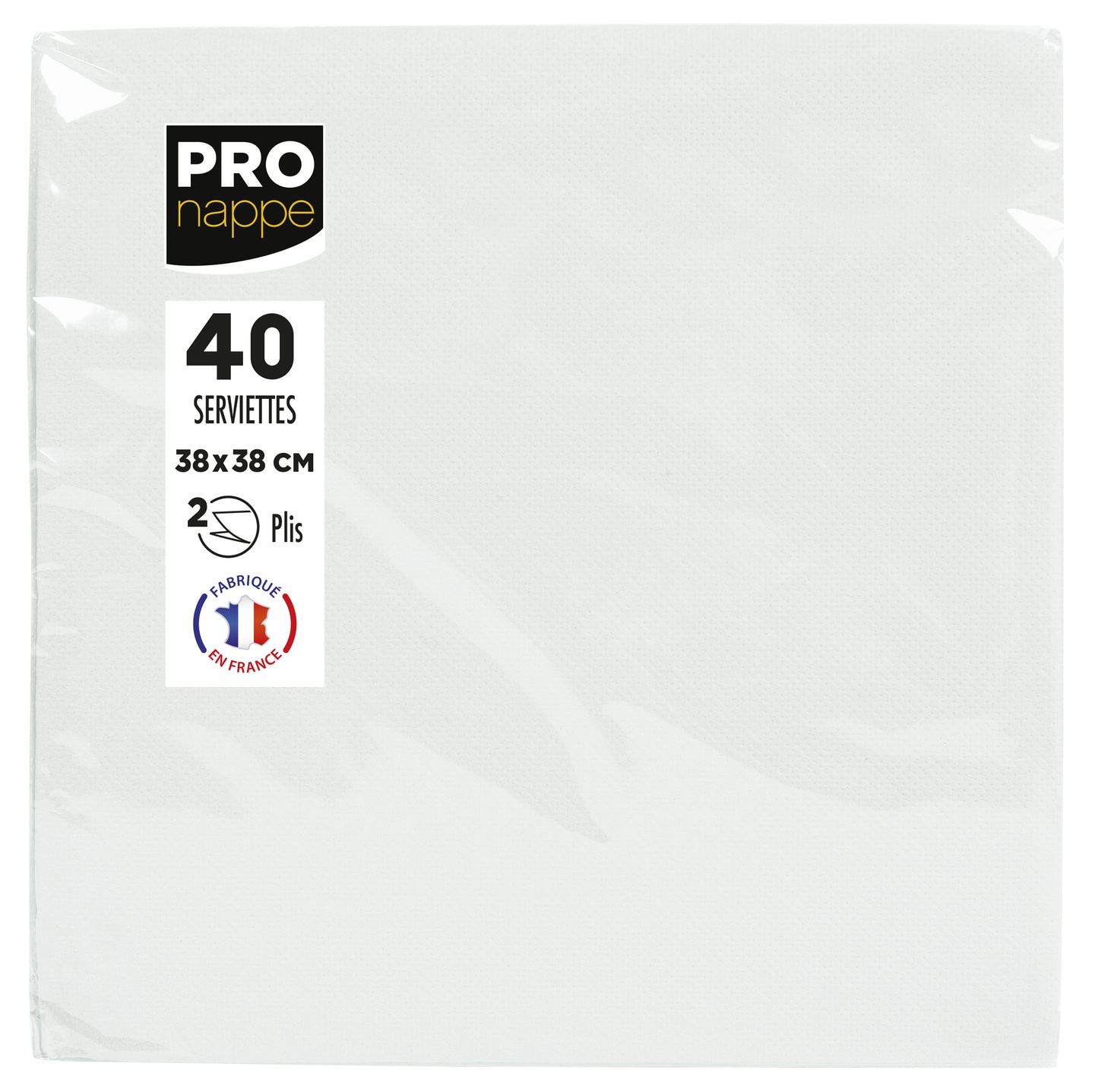 Pronappe - Servilleta pliegue 1/4 2 capas 380x380mm 40 hojas blanco