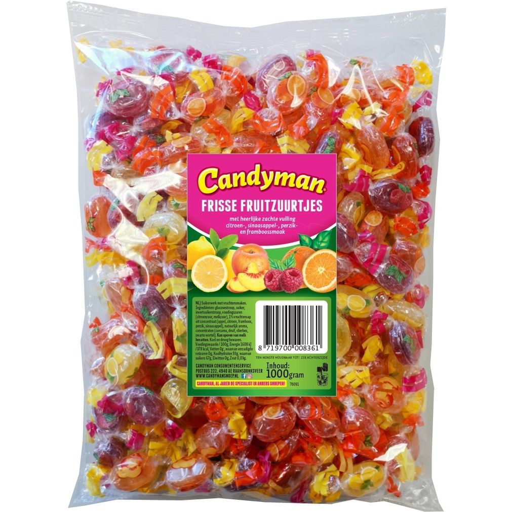 Candyman - Zuurtjes frisse fruit zak 1 kilogram