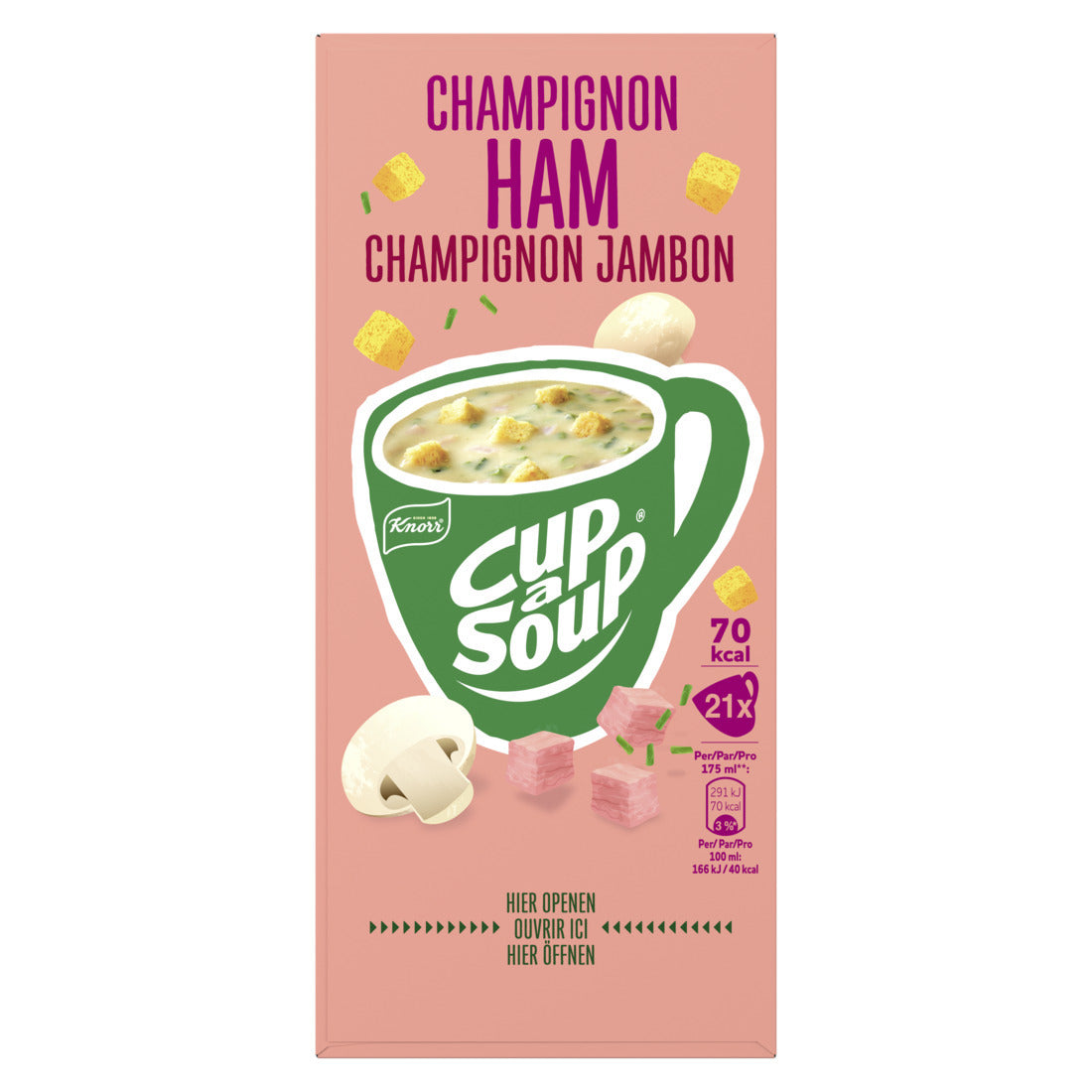 Knorr - Cup a soup champignon ham 175ml | 4 stuks