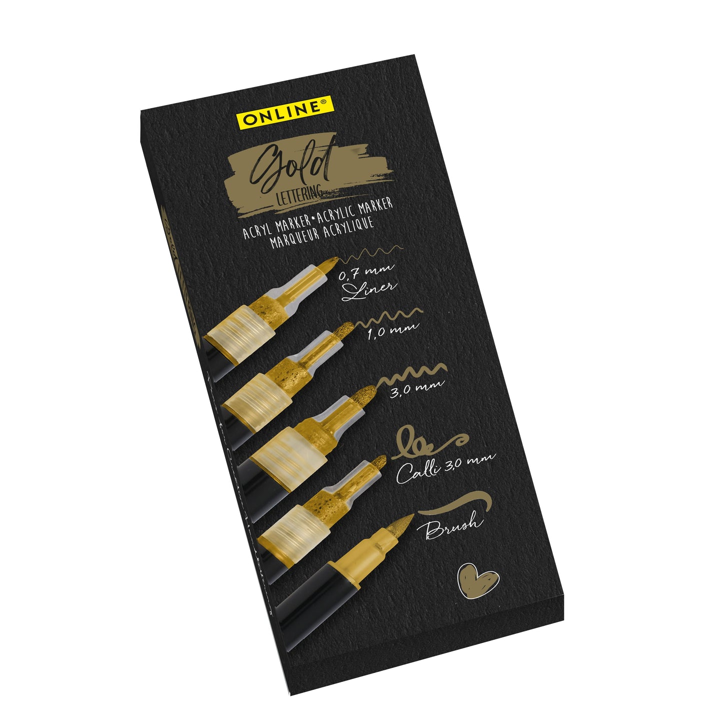 Eurostyle SRL - Pennarello acrilico online lettering 5 larghezze oro