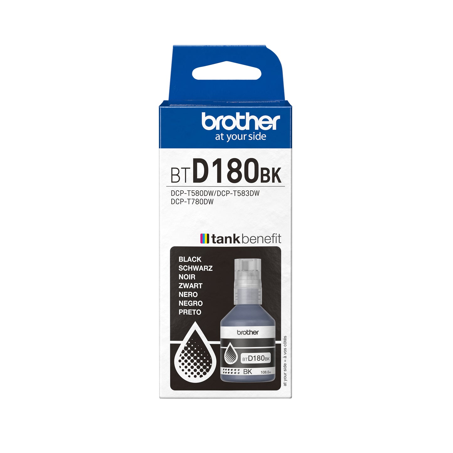 Brother - Recarga de tinta bt-d180bk negro