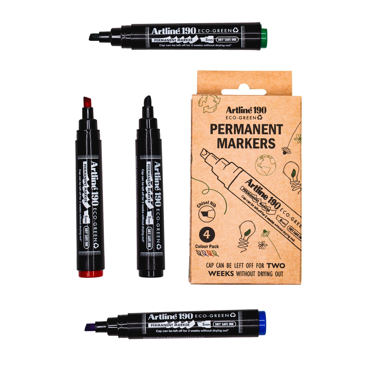 Artline - Permanent marker 190 eco angled 2-5mm ass