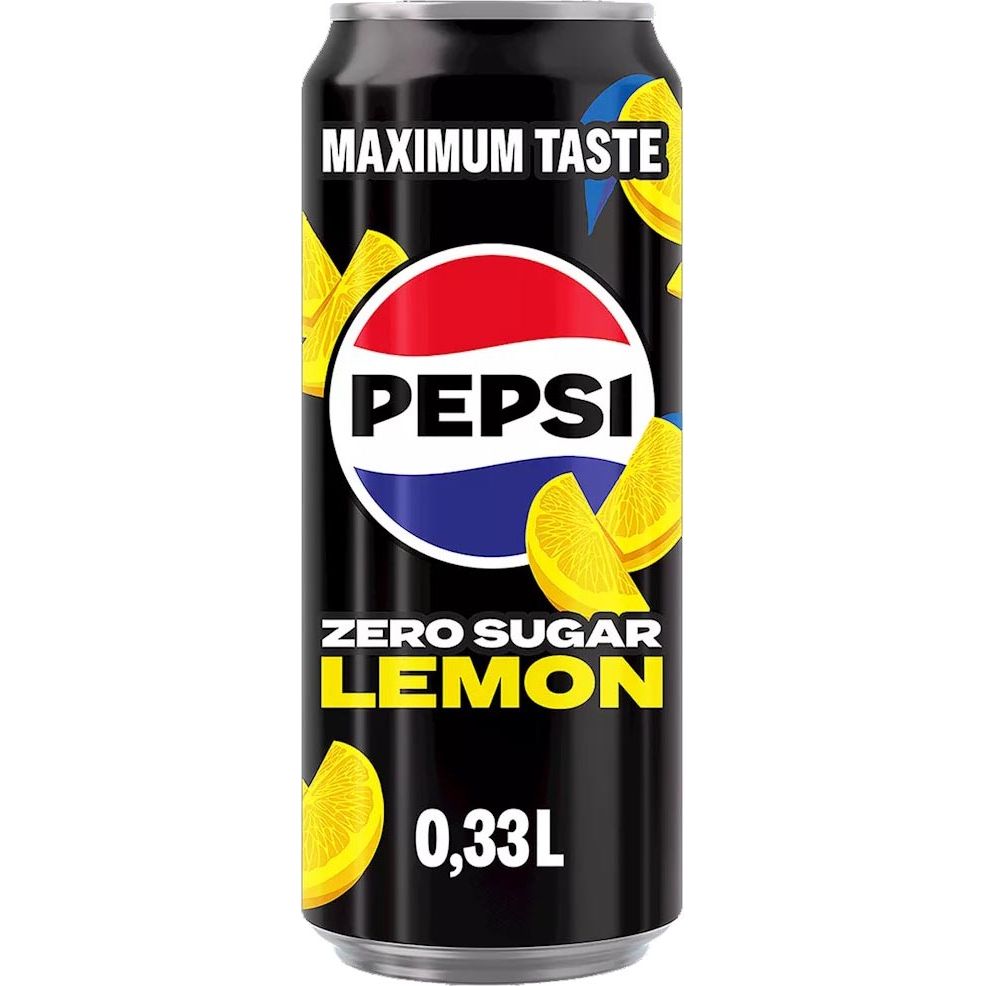 Pepsi - Zero Sugar Lemon frisdrank, blik van 33 cl, pak van 12 stuks