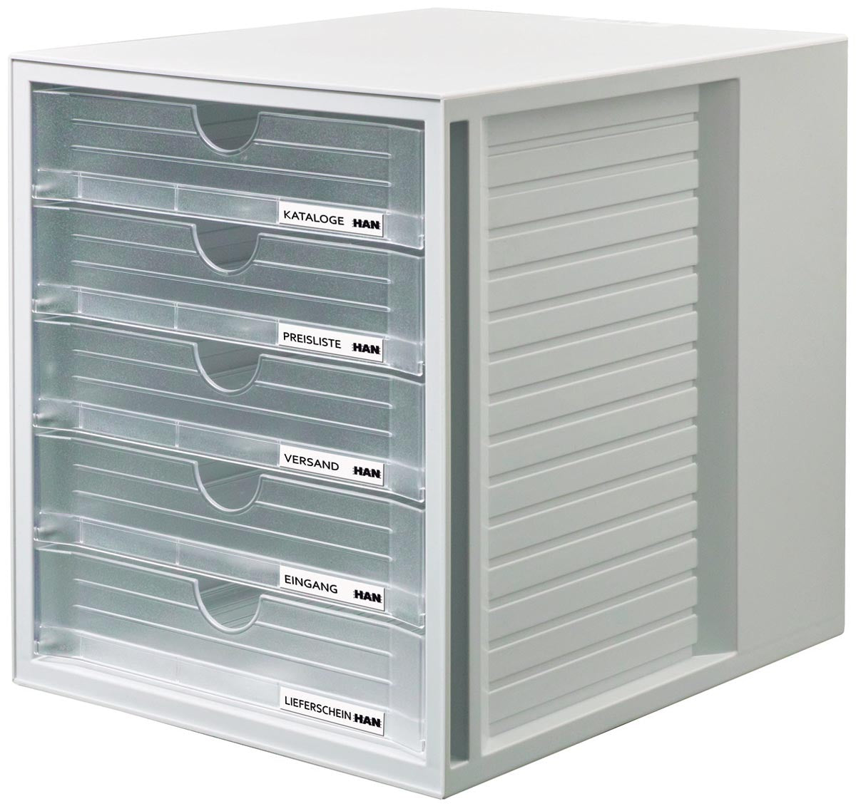 Han - cassettiera Systembox con 5 cassetti chiusi, trasparente