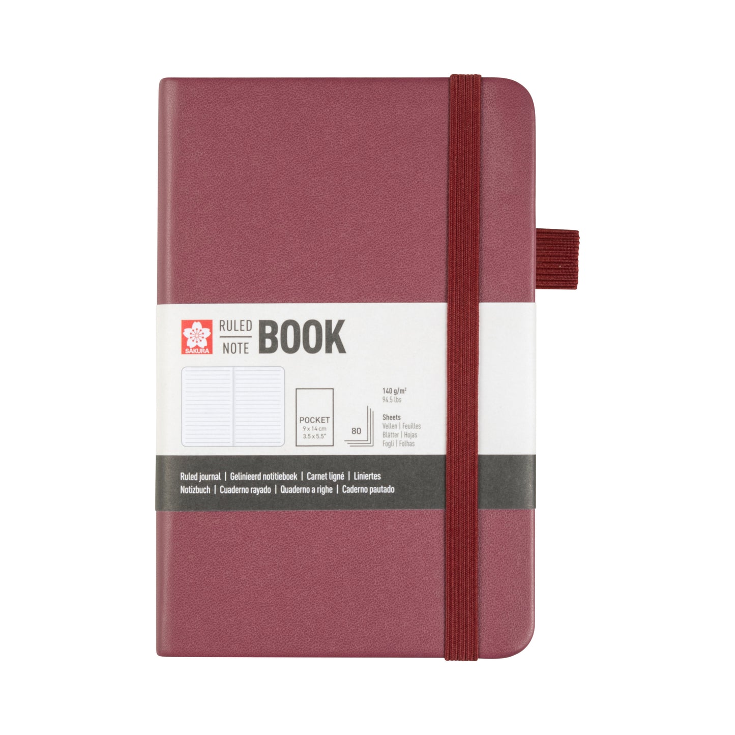 Sakura - Notitieboek pocket lijn moerbei