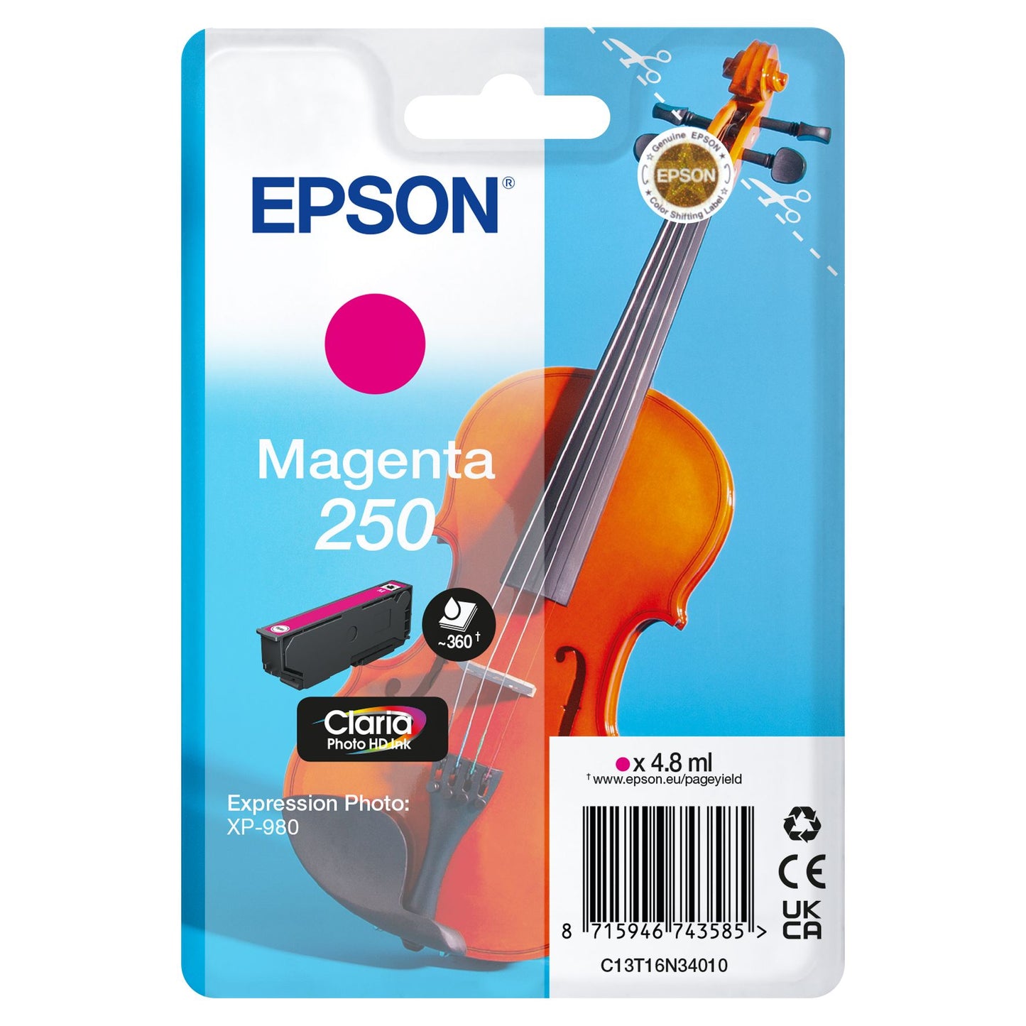Epson - Inktcartridge 250 t16n34 rood