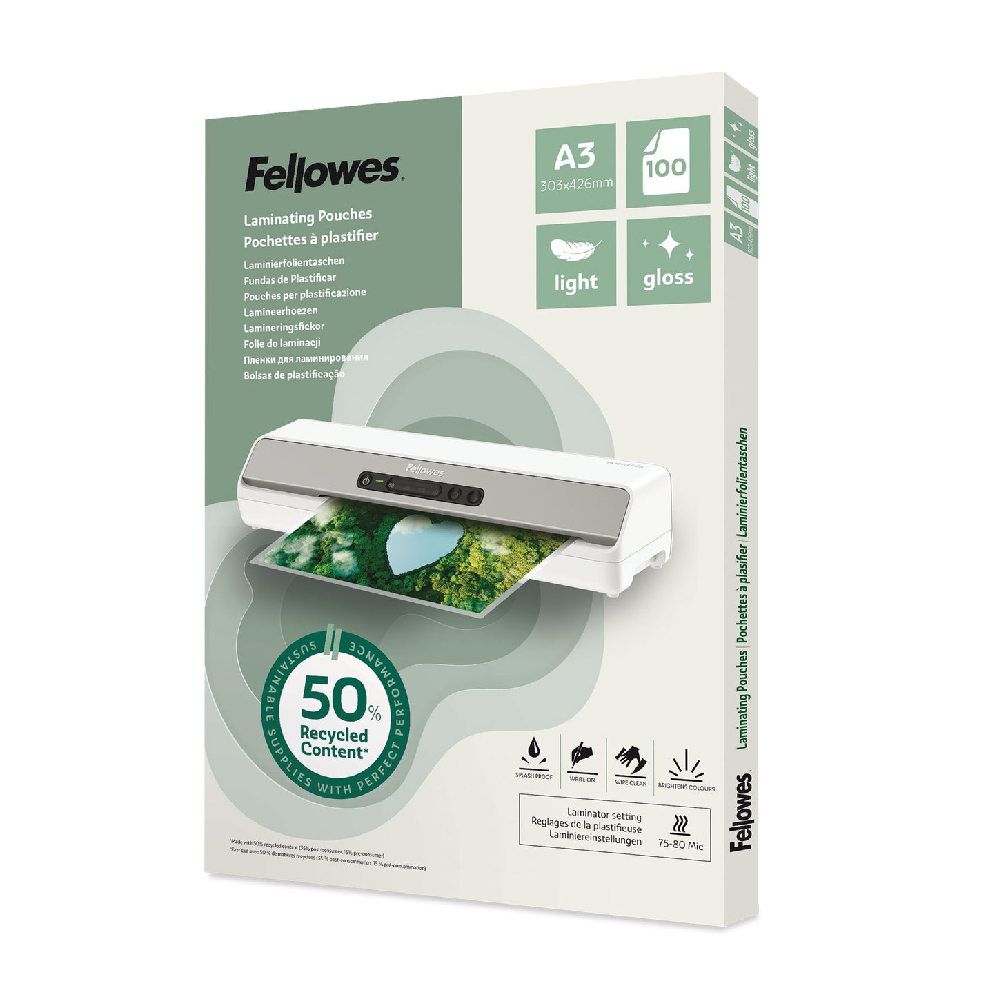 Fellowes - 100142988 laminatorzak 100 stuk(s)