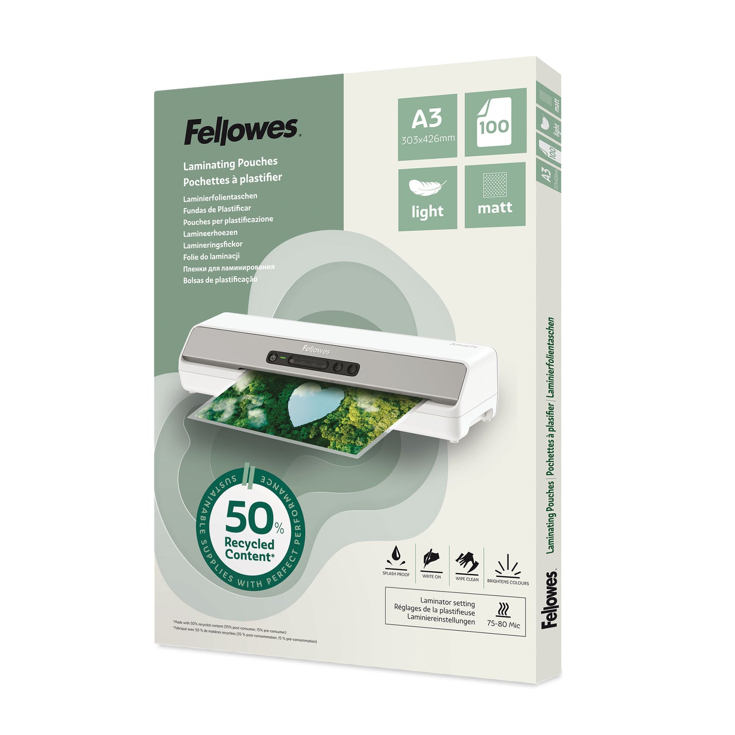 Fellowes - 100143436 laminatorzak 100 stuk(s)