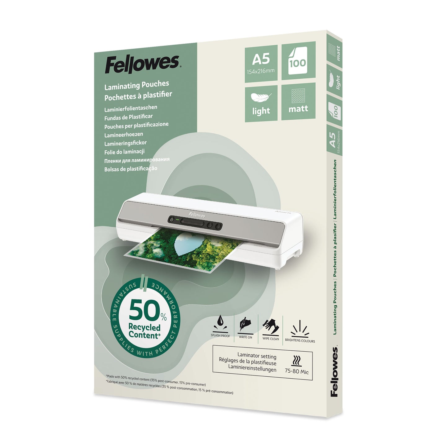 Fellowes - 100143437 laminatorzak 100 stuk(s)