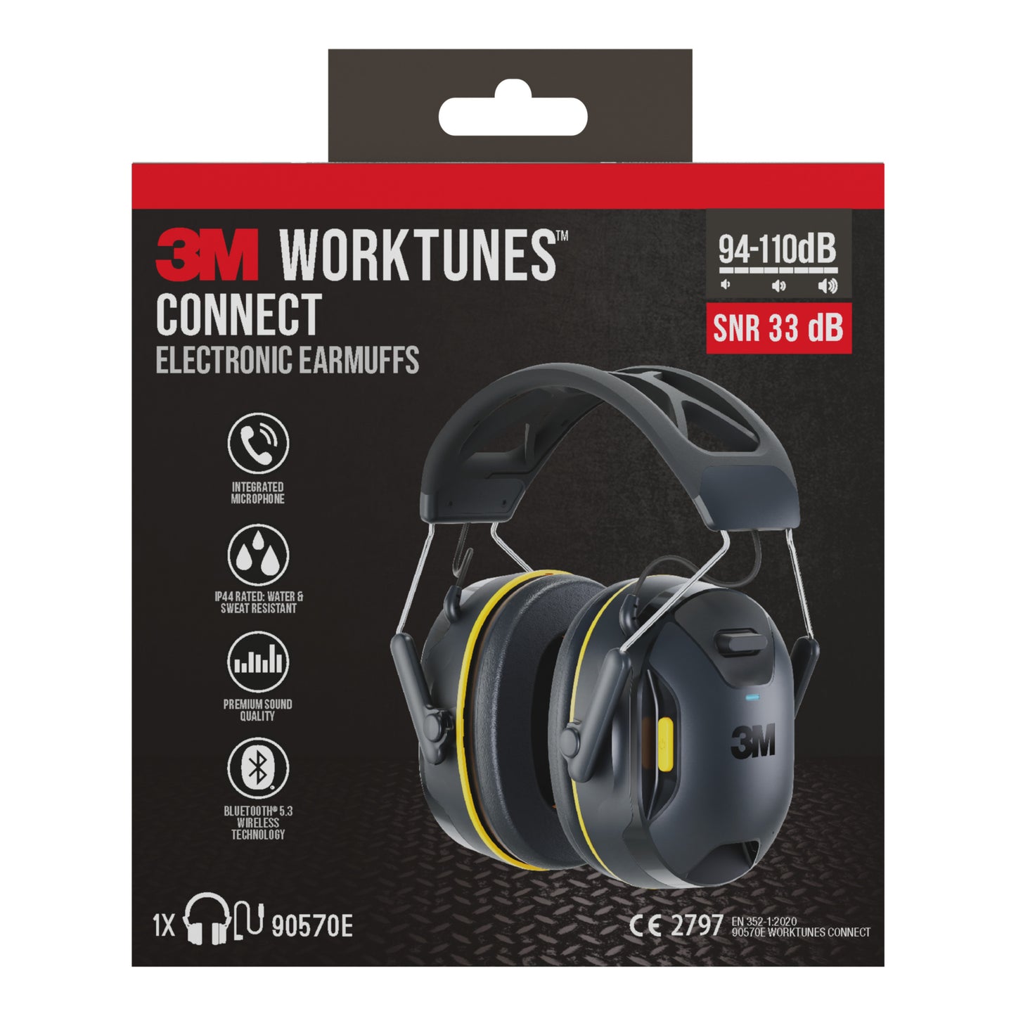 3M - Oorkap worktunes connect bluetooth zwart | 4 stuks