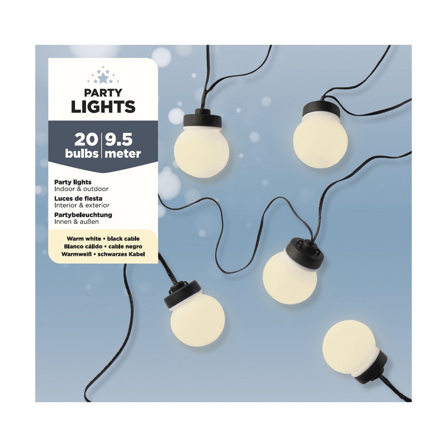 Lumineo - Partylight led 20 bollen 950cm warm wit