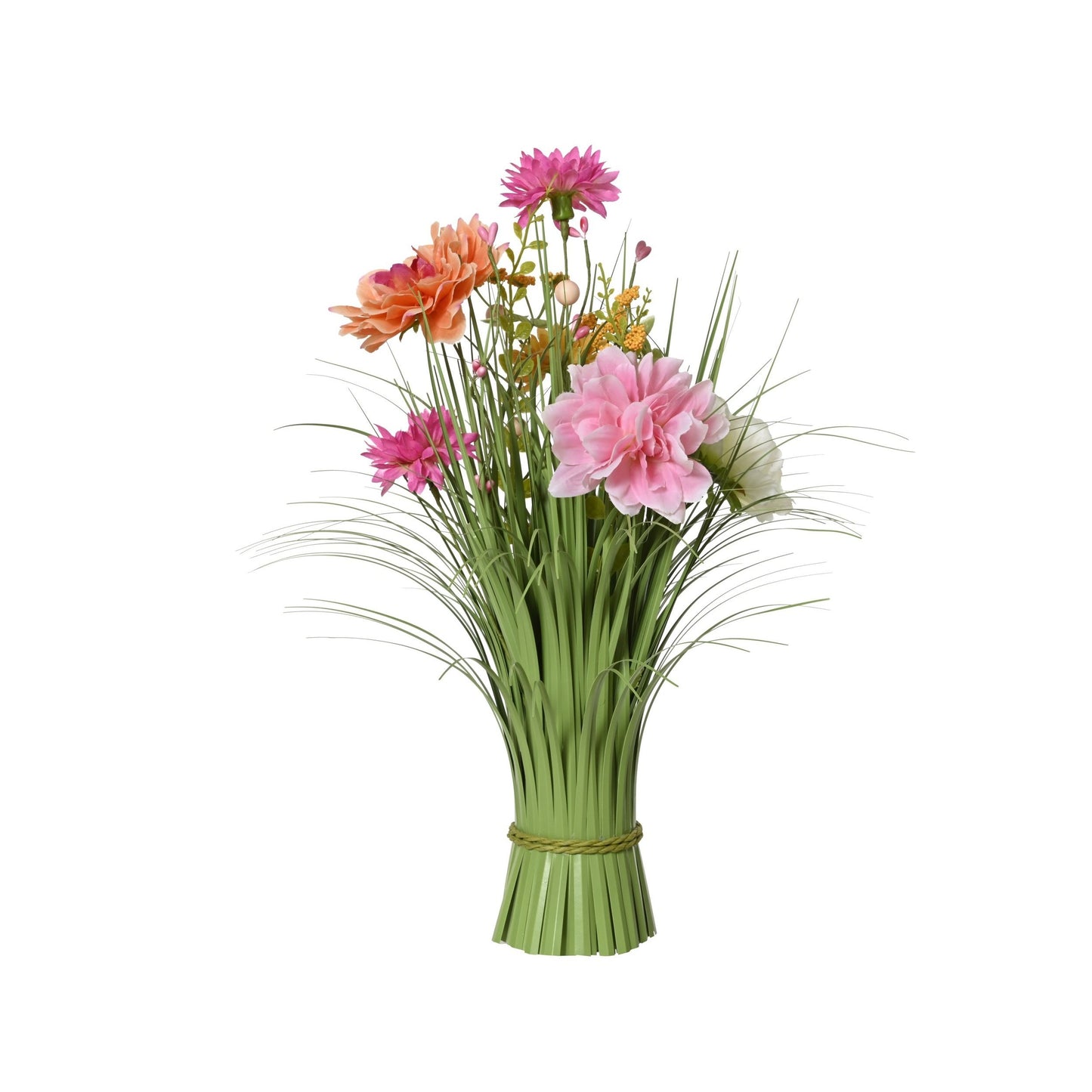 Everlands - Kunstgras met bloemen 40cm roze