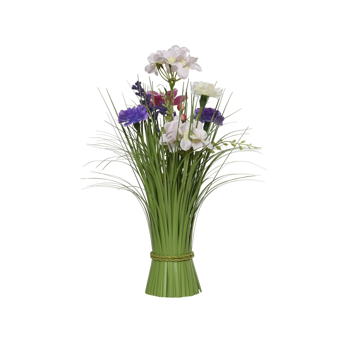 Everlands - Kunstgras met bloemen 40cm assorti