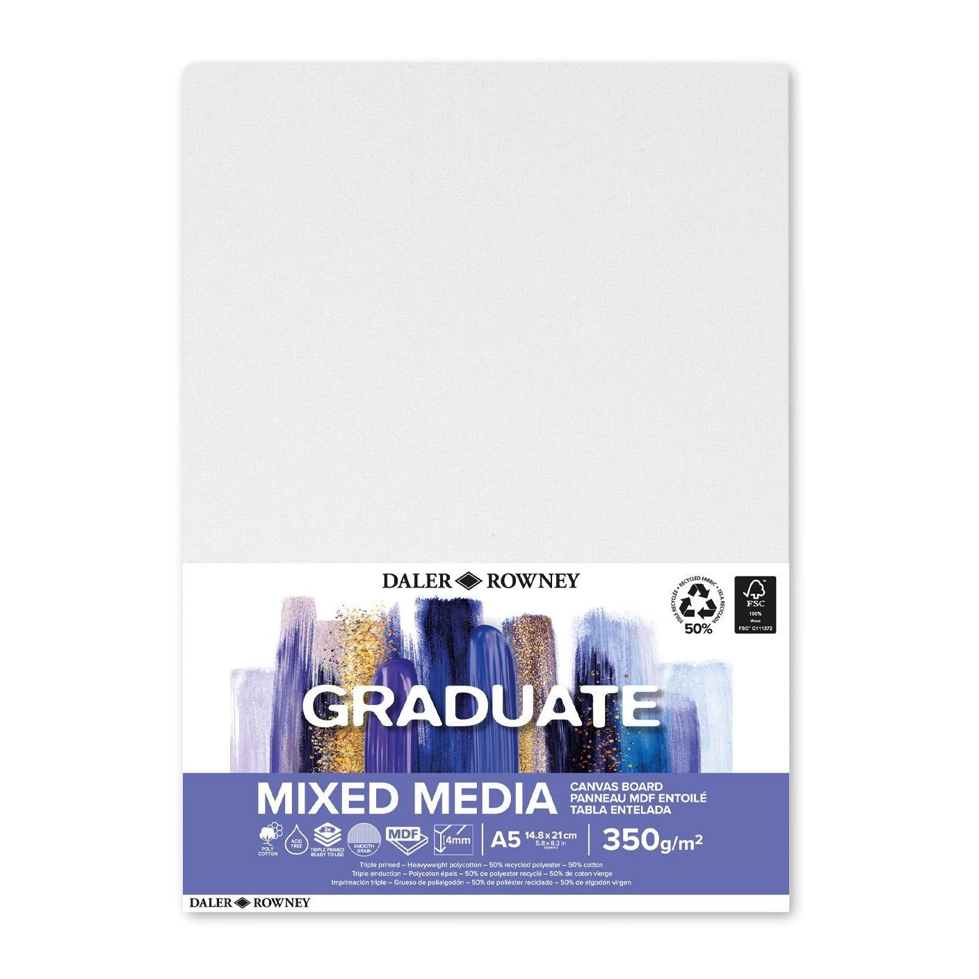 Daler-Rowney - Canvasboard daler rowney graduate a5 wit