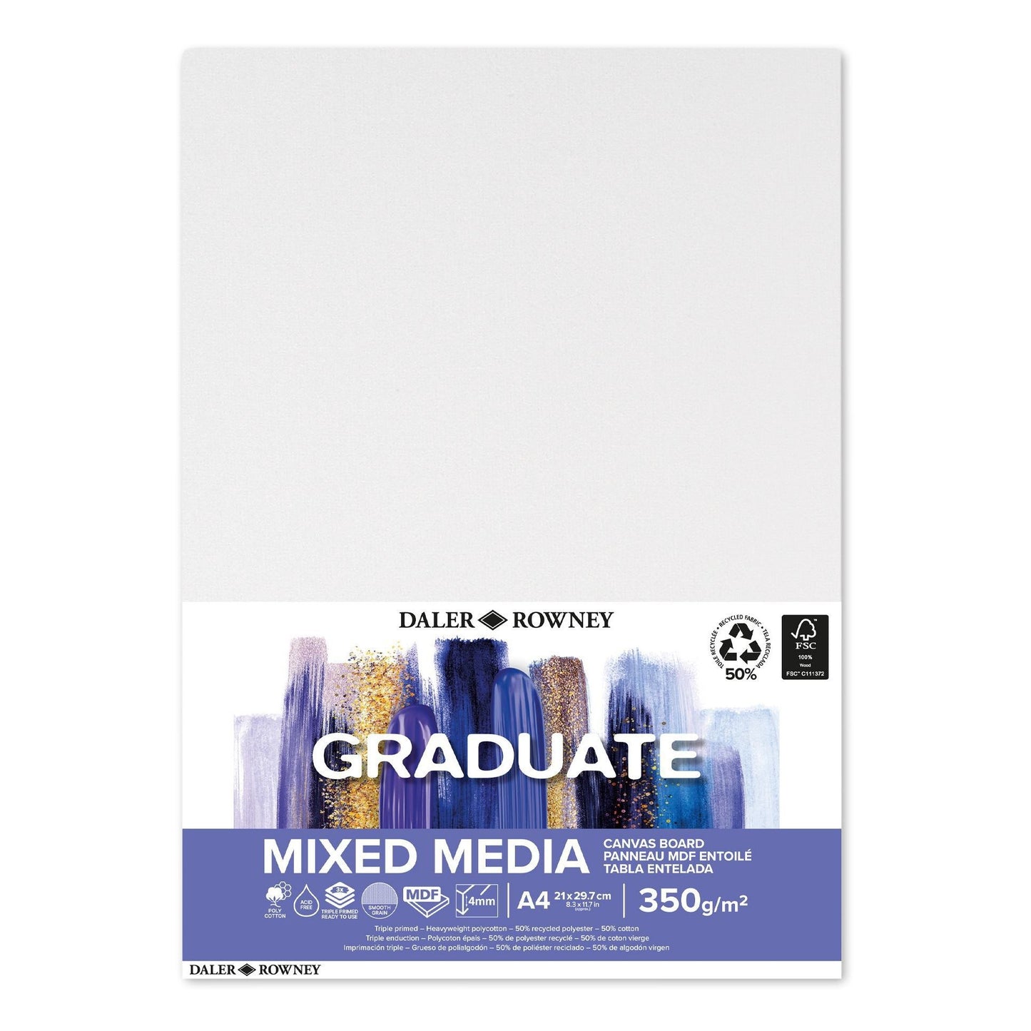 Daler-Rowney - Canvasboard daler rowney graduate a4 wit