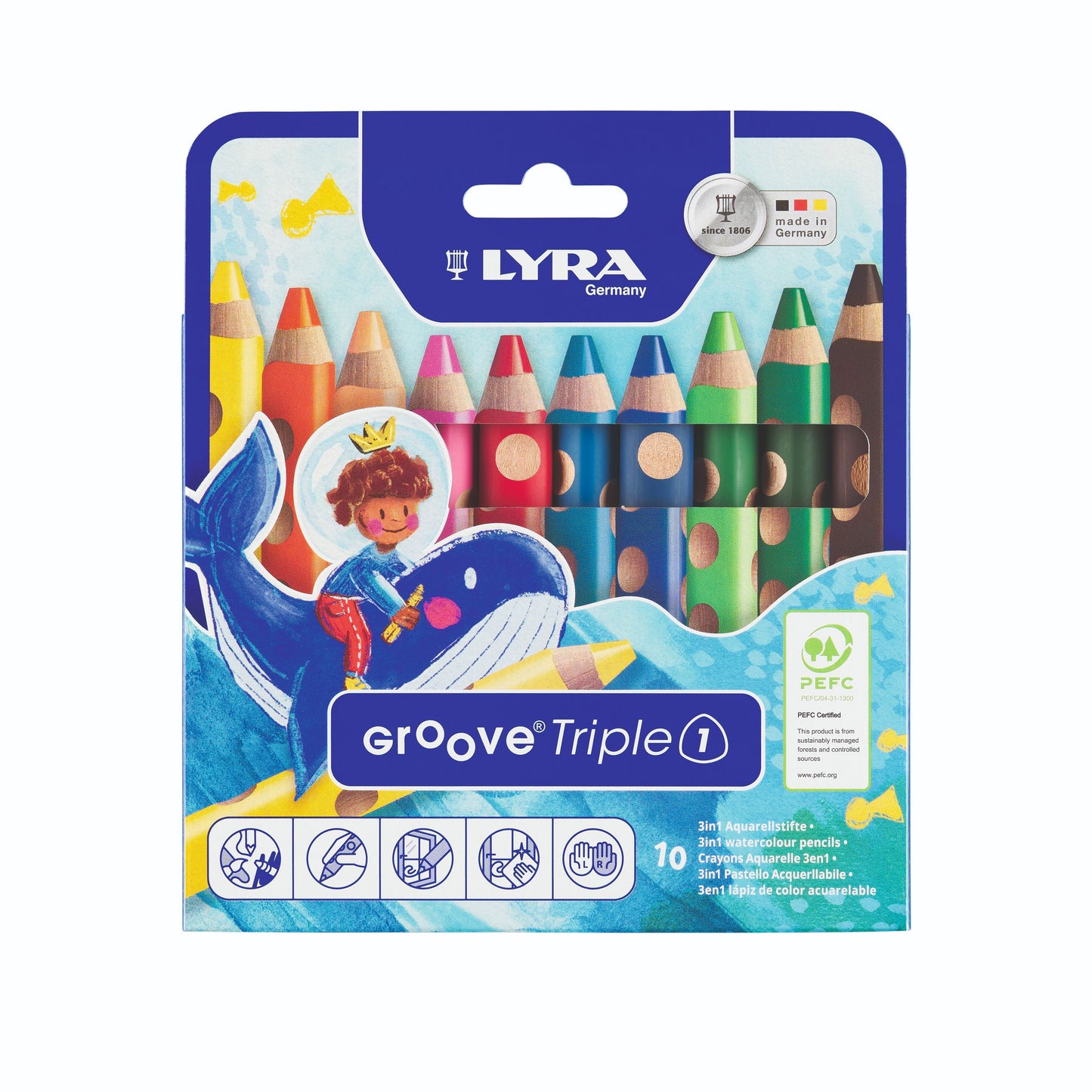 LYRA - Kleurpotlood groove triple one 10 kleuren