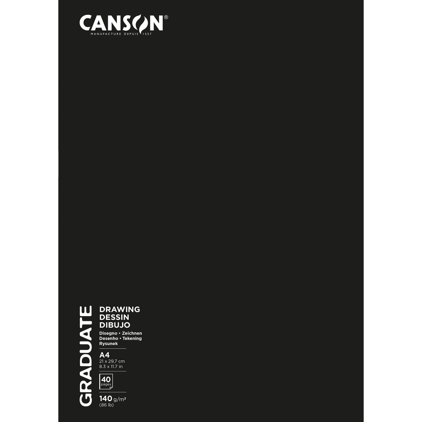 Canson - Schetsboek graduate 20vel 140gr a4 wit | 5 stuks