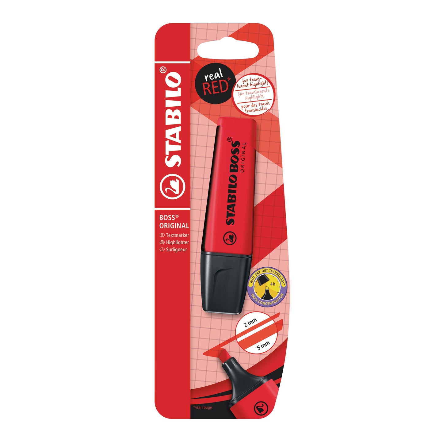 Stabilo - Markeerstift boss 70/48 echt rood blst à 1