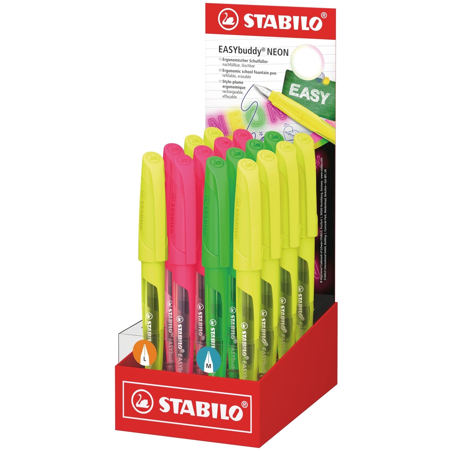 Stabilo - Vulpen easybuddy l en m neon ass