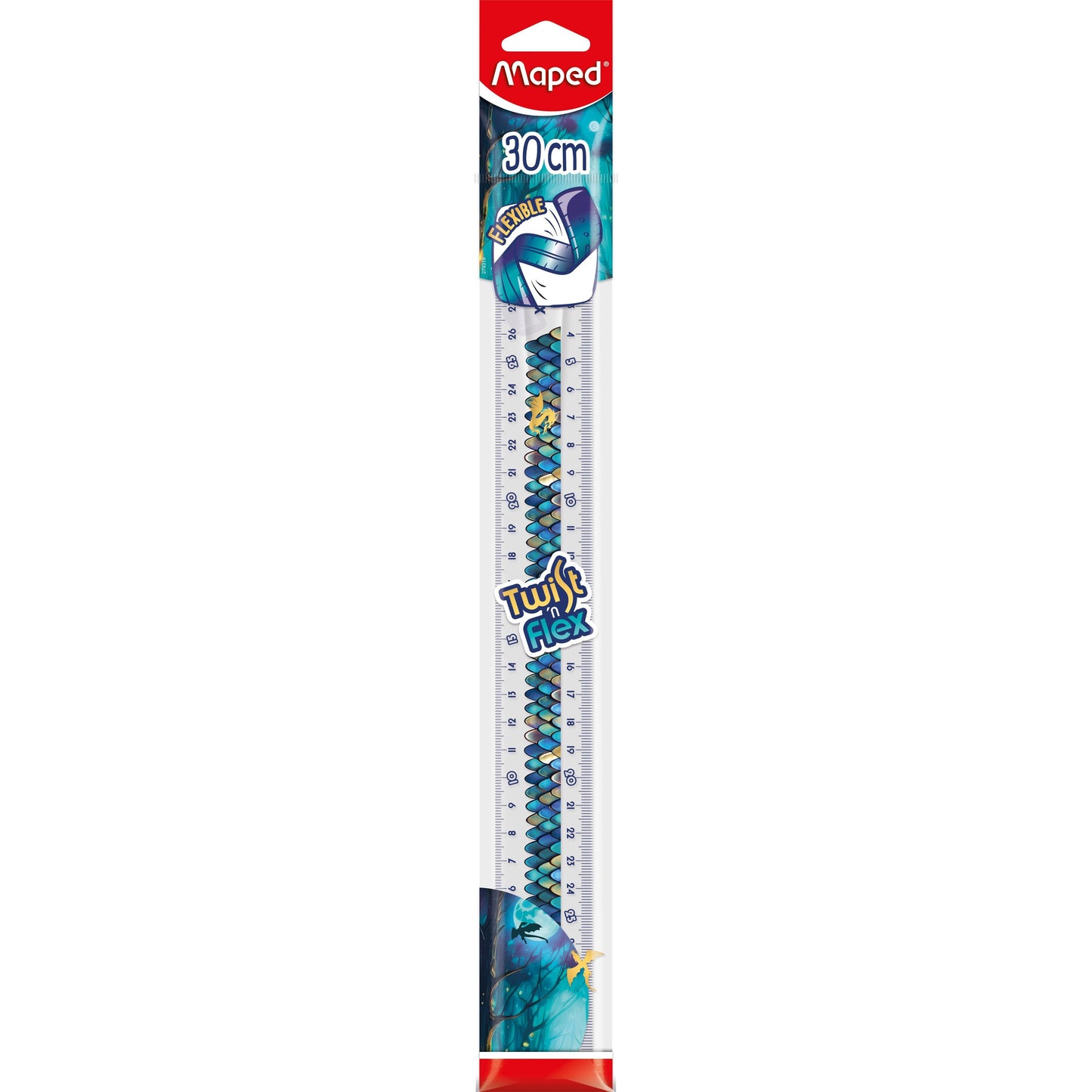 Maped - Liniaal twist n flex dragon 30cm blauw