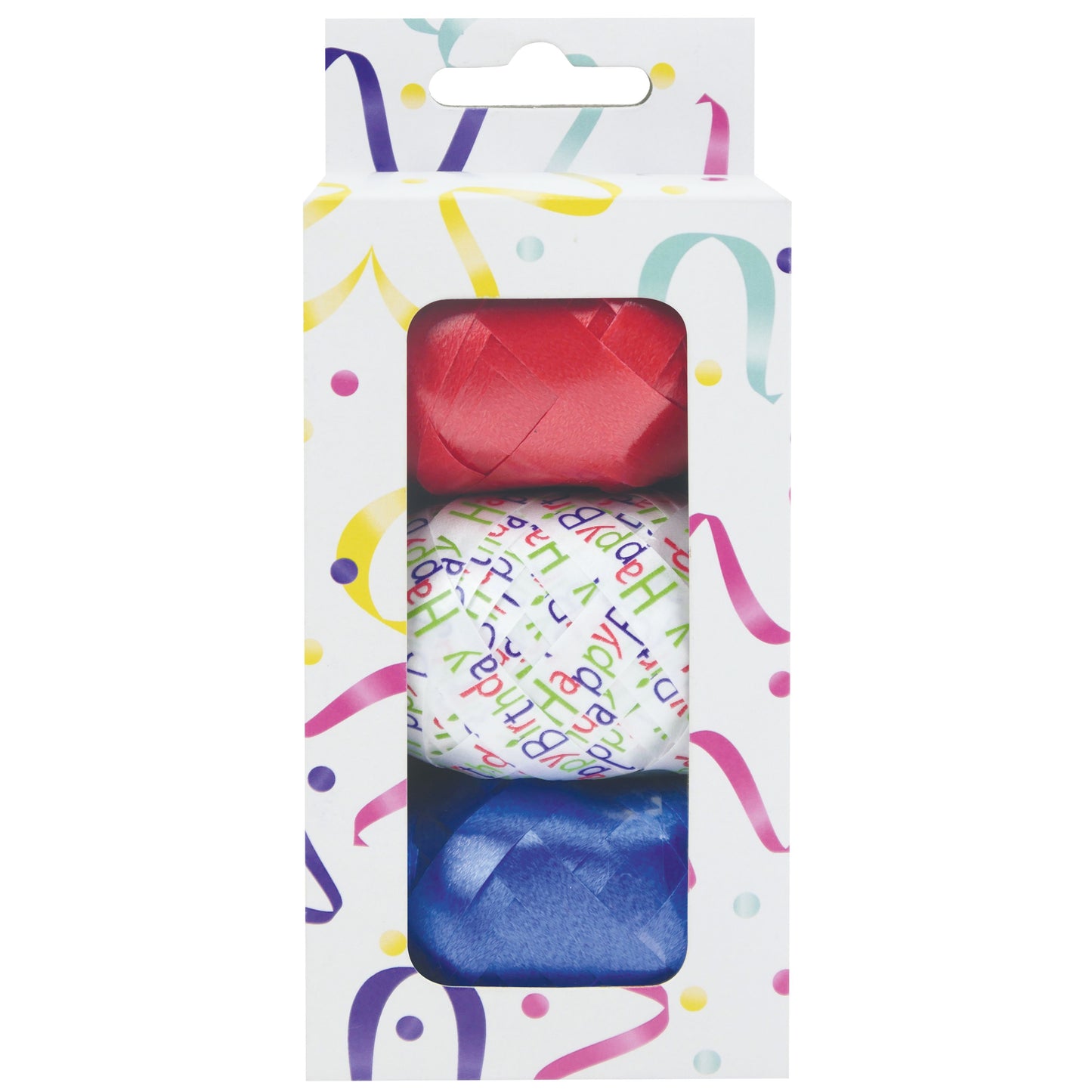 IG design - Krullint set à 3 kleuren rood blauw wit birthday | 6 stuks