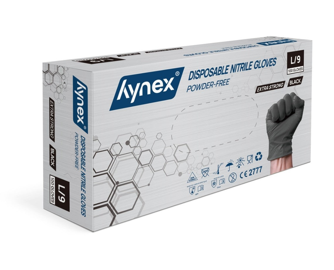 Hynex - Handschoen nitril l zwart 5gr 100 stuks