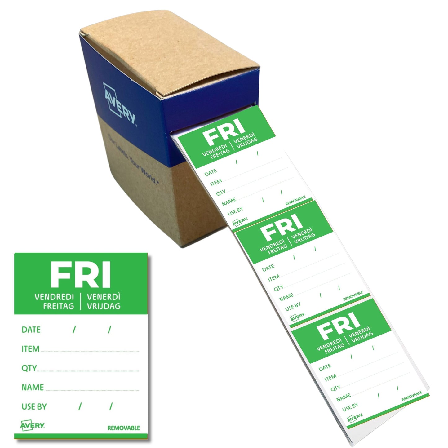 Avery - Etiket haccp vrijdag-groen 40x56mm 500st | 6 stuks