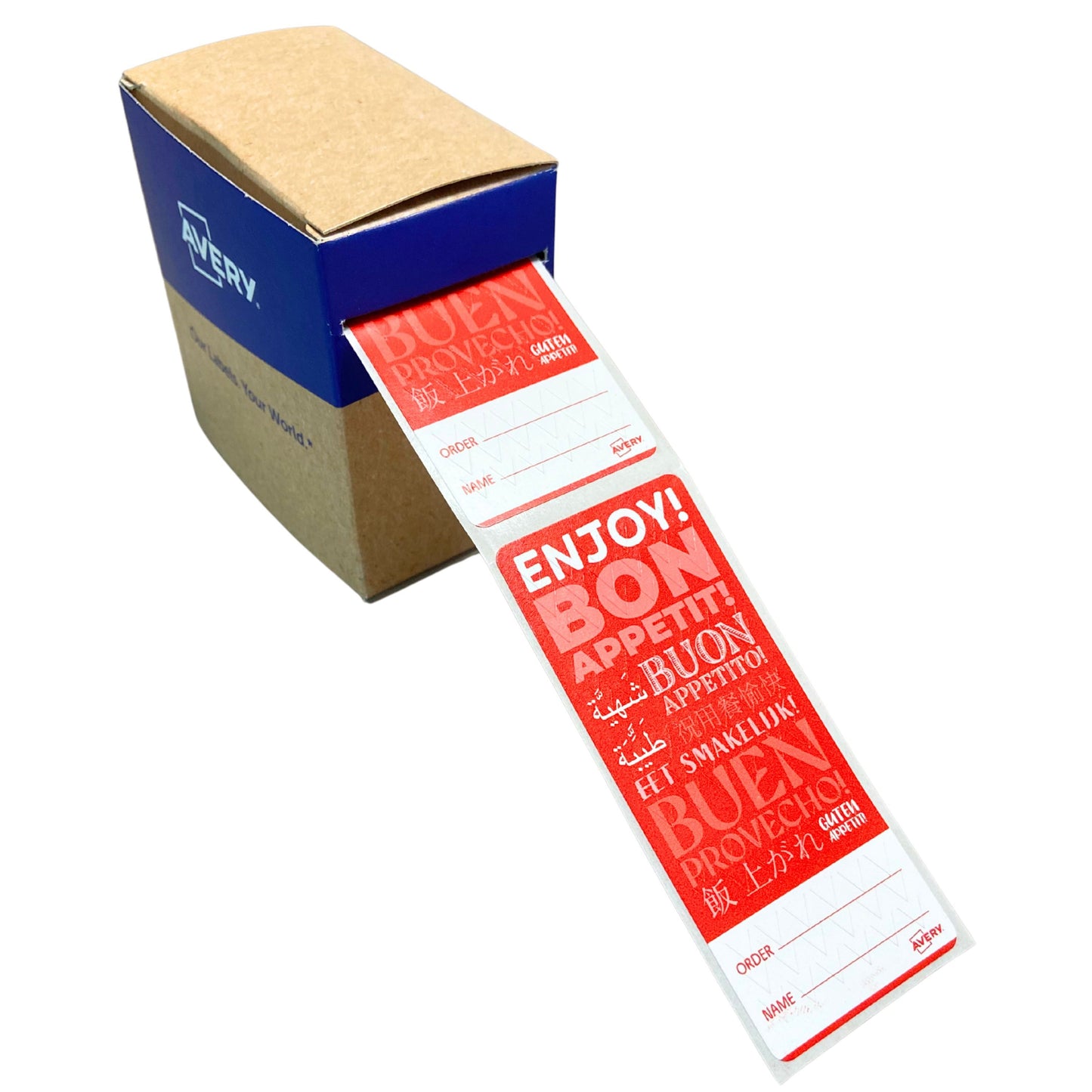 Avery - Etiket sluitzegel rood 40x95mm 250st | 6 stuks