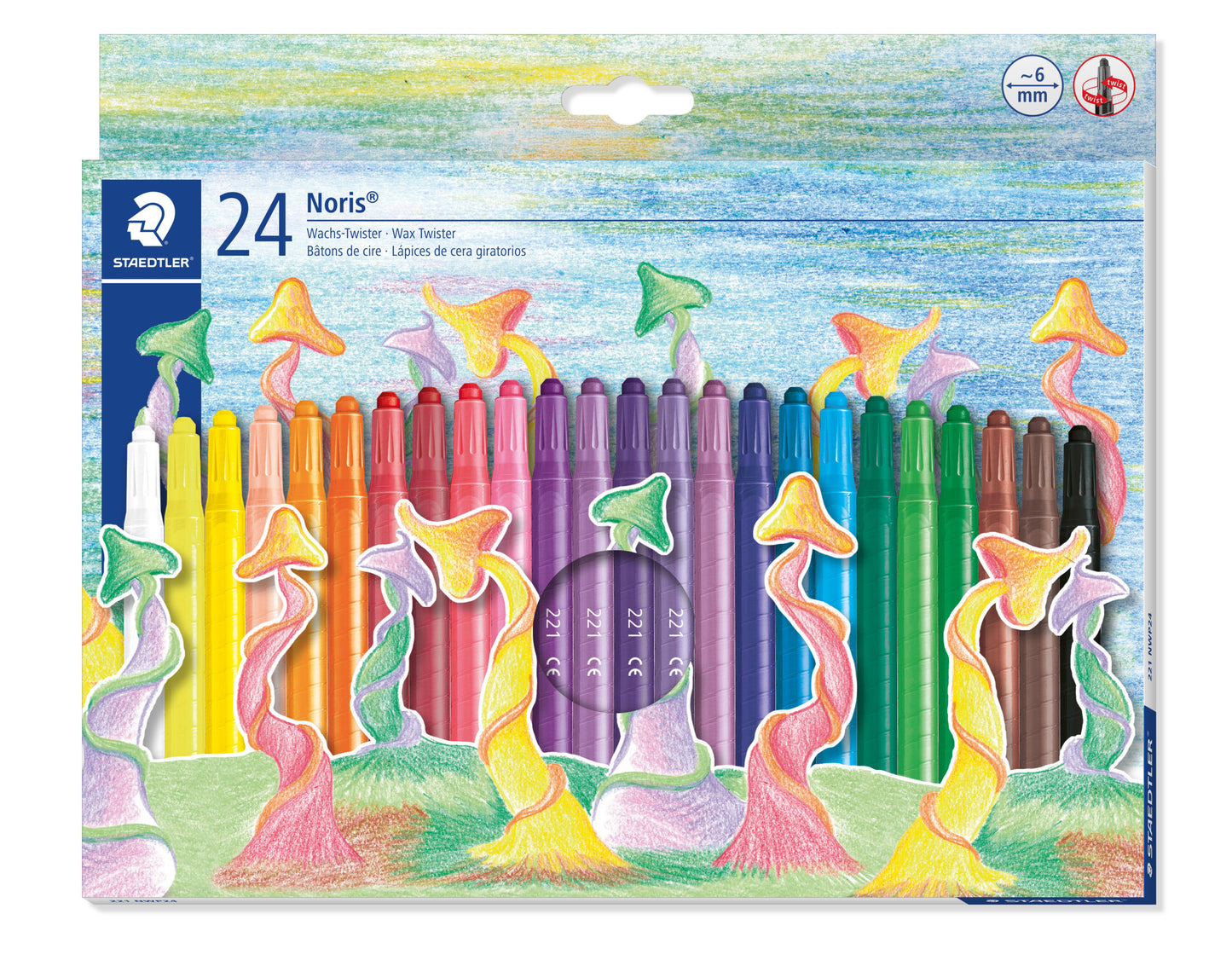 Staedtler - Waxpotlood norix twister set 24 kleuren